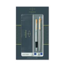 Dovanų rinkinys Parker Jotter Steel GT (plunksnakotis + automatinis rašiklis)