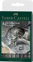 Rašikliai piešimui Faber-Castell Pitt Artist Pen Black&Grey,  8vnt