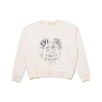 Levis Crew Neck Pullover Logo Embroidery Print Long Sleeve Sweatshirt Women sweatshirt White A7288-0012 XS