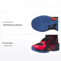 Anta Kids Asymmetrical Comfortable Non-Slip Shock Absorbing Wear-Resistant Mid-Top Basketball Shoes Kids sneaker Red Black 312319953-2 28
