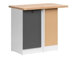 Pastatoma kampinė virtuvinė spintelė Junona Line, grafito/ąžuolo/baltos spalvos
