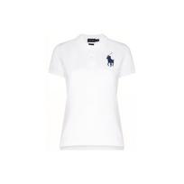Polo Ralph Lauren SS22 Solid Color Embroidered Crew Neck Short Sleeve T-Shirt Women Tops White 211505656-082 L