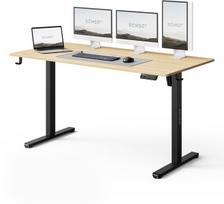 Kompiuterio stalas reguliuojamo aukščio SENSE7 Nojo Light, 140x70 cm, 72 - 118 cm, juodas/šviesiai rudas