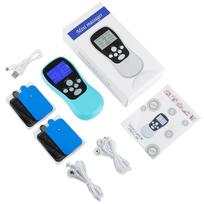 Rechargeable 8 Modes Tens Unit EMS Electric Muscle Stimulator Microcurrent Acupuncture Digital Full Body Massager Dual Channel mėlyna