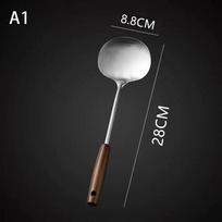 Stainless Steel Wok Spatula Chef-Specific Cooking Spoon Wooden Long Handle Mushroom Shovel Kitchen Cooking Utensils S