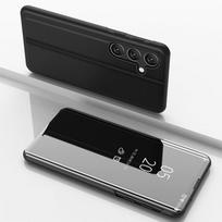Skirtas Samsung Galaxy A55 5G Case Smart Mirror View telefono dėklas, skirtas Samsung A55 A 55 55A 5g Magnetinis atverčiamas odinis stovo galinis dangtelis For Galaxy A55 5G juoda