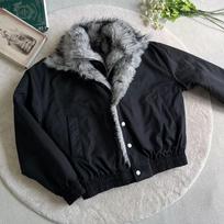 Unisex Black Double-Layer Collar Winter Jacket - Faux Two-Piece, Plus Velvet, Thickened, Warm Bread-Like Coat 2XL juoda