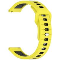 20mm Silicone Watch Band Quick Release Watch Straps Belt for Bounce/ 5/Active 5/ Trend Smartwatches juoda/geltona
