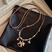 Retro Pony Pendant Necklace - 2025 Fall/Winter Women's Fashion Sweater Chain