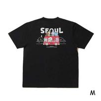 Official BT21 SEOUL EDITION 2nd Series Short Sleeve T-Shirt (Black / White) - Premium K-Heritage Streetwear M - Black
