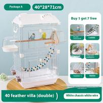 Large Villa Bird Cage Landscape Acrylic Design Budgie Birdcage Xuanfeng Peony Wenniao Embroidered Eye View for Avian Pets