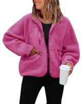 Women's Fleece Jacket: Autumn/Winter Sport Casual Hoodie Top L purpurinė