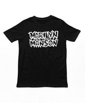 Marilyn Manson Classic Logo Unisex T-shirt Music Classic Rock Band Tee New Black XXL
