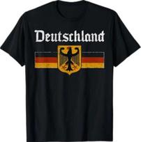 Deutschland Flag Eagle Vintage German Heritage Pride T-Shirt S