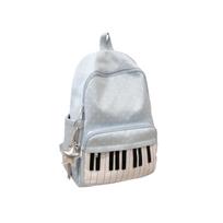 Mokyklinė kuprinė su pianino raštu paauglėms, vidurinės mokyklos moksleivėms, miela, universali, kelioninė dieninė kuprinė One Size mėlyna