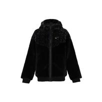 Nike Leopard Print Fleece-Lined Hooded Jacket Kids Outerwear Black DJ4408-010 L