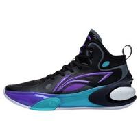 Li Ning Yu Shuai 17 Comfortable Versatile Shock Absorbing Durable Mid-Top Basketball Shoes Men sneaker Black Purple ABAT043-9 40⅓