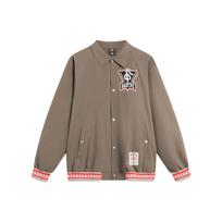 Li Ning Badfive Printed Embroidered Single-Breasted Jacket Men Jacket Mushroom-Brown AFDT737-1 L
