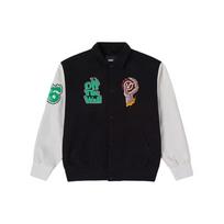 Vans SS24 Year Of The Dragon Series Patchwork Back Dragon Embroidery Baseball Jacket Unisex Jacket Black VN000GP5BLK S