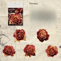 10 pcs mysterious rose series retro romantic flowers three-dimensional hot stamping handbook decoration handbook DIY material