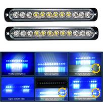 RIGIDON 2pcs 19cm Strobe Light LED Light 18W 12-24V 12LED Emergency Strobe Light Emergency 2 pieces white blue mėlyna