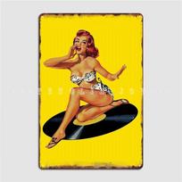 Rockabilly Goddess Metal Plaque Poster Cinema Living Room Home Retro Wall Plaque Tin Sign Posters 20x30cm