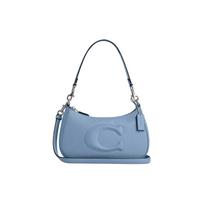 Coach Teri 24 Top Zip Leather Handbag Crossbody Shoulder Bag Medium Women Handbags Blue CR099-SVEYB Basic Set (Bag+Dust Bag)