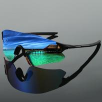 Wrapped Round Sports Goggle Men Latest No-rim Mirror Outdoor Hiking Sun shades Modern Punk Design Anti-UV Cycling Shades without case