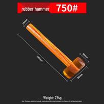 Wooden Handle Transparent Rubber Hammer for Tile and Marble Installation