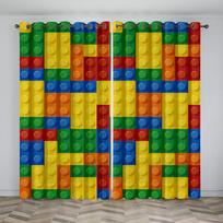 Animated Blocks Cube Vibrant Kid Drapes Window Panel Treatment For Bedroom Office Kitchen Living Room Home Decor Room Decoration W50 X H130(CM)X2&Grommet Top