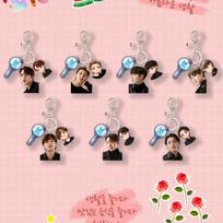 7pcs BTS Cute Triple Charm Acrylic Keychain, Bangtan Boys Real Photo, Cartoon Figure & Army Bomb Keyring, Kpop Idol Bag Pendant for ARMY Fans 7pcs