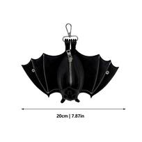 Handmade leather bat coin purse fun bat-shaped coin purse gothic hanging bat zipper coin purse with foldable wings leather keych juoda
