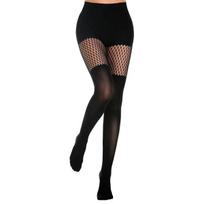 1 Pair Of Large Size Women'S Fishnet Tights Transparent Hollow-Out Suspender Ultra-Thin Sheer Leggings Black Striped Stockings One Size brown