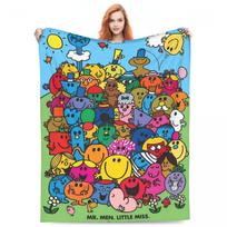 Mr Men Little Miss All Characters Blankets Camping Flannel Throw Blanket Living Room Super Warm Design Quality Bedspread Gift 75x90cm