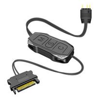COOLMOON AR-1 ARGB Controller Lengthen Cable Wide Compatibility 3 Pin to SATA Pin Power Supply Black Mini RGB Controller for Case Fan juoda