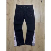 Nauji Madingi Džinsai Vyrams Streetwear Juodi Streetwear Labai Tamprios Odą Pritampantys Mygtukinės Kelnės S juoda