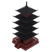 Mini Pagodos Statulėlė Kinijos Senovinio Pastato Modelis Paviljonų Dekoracijos Imitacinė Statulėlė Zen Sodas Akvariumas Bonsai Dekoracija