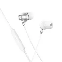 Hoco Wired earphones with microphone, 3.5 mm jack, M119 silver