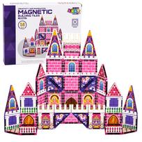 Magnetinės kaladėlės rožinės 58 vnt.