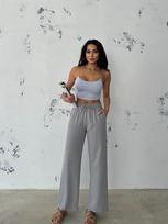 OZY FASHION Moteriškos plačios kelnės su linu
