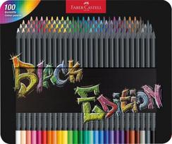 Faber-castell Black Edition spalvoti pieštukai, 100 vnt., metalinė dėžutė