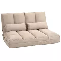 Grindų sofa-lova Homcom 102x73x60cm., smėlio spalvos
