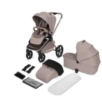 Vežimėlis iki 22 kg, lopšys + sportinė dalis, PU ratai, XXL sėdynė, kompaktiškas sulankstymas Lionelo Freya Beige Sand, Beige Sand