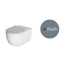 Sutrumpintas 47 cm ilgio klozetas Alice Ceramica Unica su Aliflush+ sistema ir soft close dangčiu