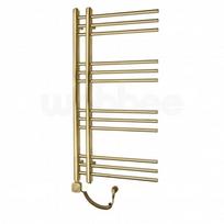 Braižyto aukso spalvos elektrinis rankšluosčių džiovintuvas WOBBEE GLASTON GOLD PVD 50x100 cm