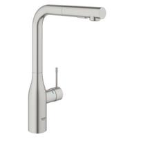 Maišytuvas plautuvei Grohe Essence su ištraukiamu dušeliu, supersteel spalvos