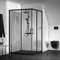 Ideal Standard CONNECT 2 dušo kabinos slankios durys 120x90 JUODI PROFILIAI
