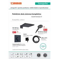 Potinkinės dušo sistemos komplektas HANSGROHE "5 in 1", RD E 300, RD Select S 120, stačiakampės formos, spalva - juoda matinė