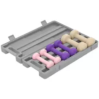 HOMCOM Hantelių rinkinys 6 vienetų su lagaminu, svoriai 0,5kg, 1kg, 1,5kg reguliuojami namams, sporto salei