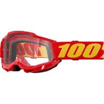 Vaikiški motokroso akiniai 100% Accuri 2 Junior - Raudona, skaidrus pleksis